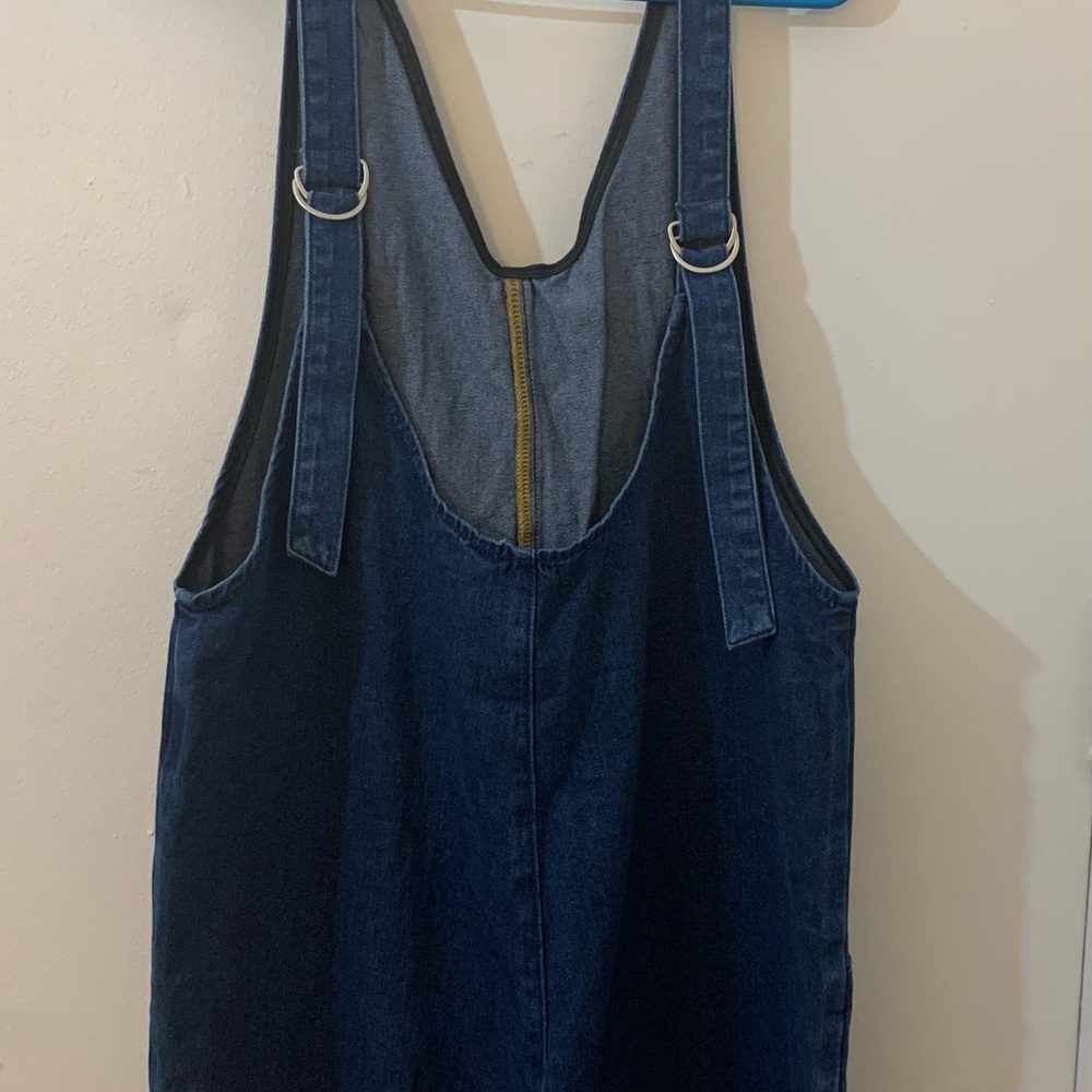 Women’s Reversible Dark Blue Denim Overalls Size Medium NWOT